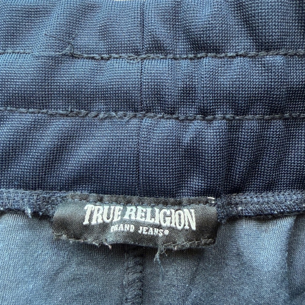 True Religion Womens Navy Blue Velour Buddha Foil Joggers Pants L 205349-4100 - Picture 5 of 9
